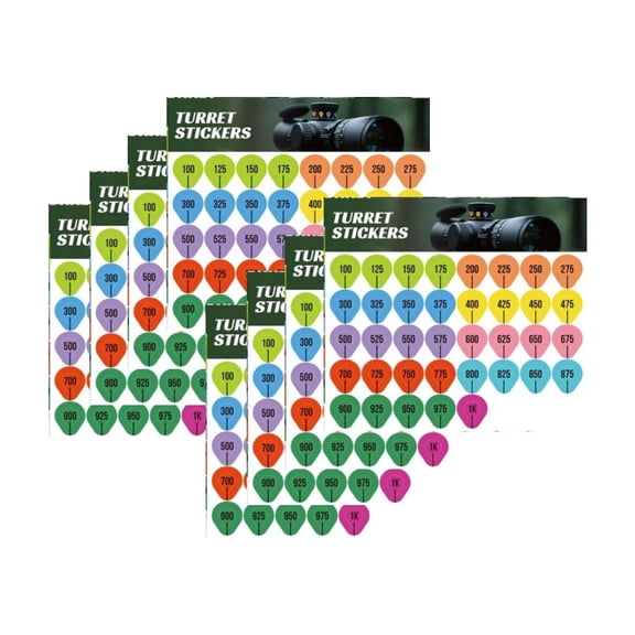 ZZAIXHL 8 Sheets Rifle Scope Turret Stickers, Rifle Scope Turret Tags for Long Range Shooting Hunting, Fit Most Scope Caps