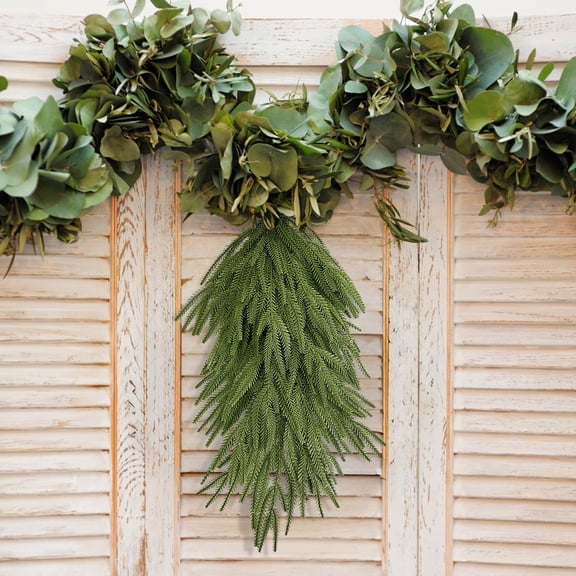 ZZAIXHL Artificial Christmas Teardrop Christmas Decorations, Faux Needles Teardrop Door , Christmas Teardrop Wreath for Door Table Mantle Fireplace