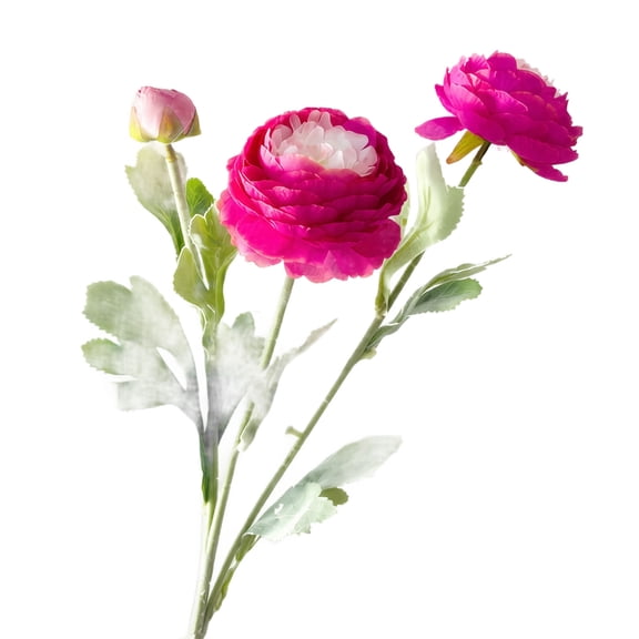 ZZAIXHL Artificial Ranunculus Single Stem Faux Flower, Fade Realistic Fake Blooms for Home, Wedding, Indoor and Outdoor Decor