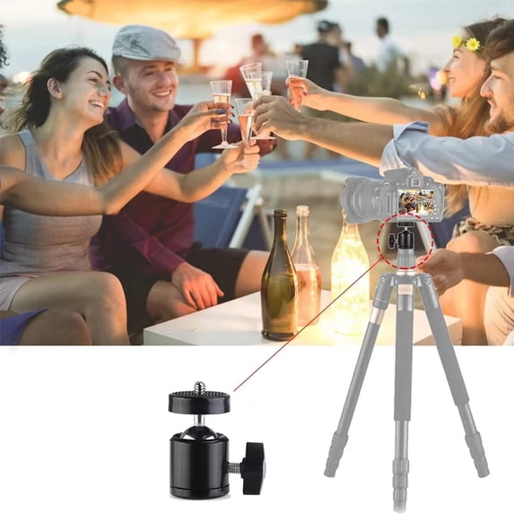 ZZAIXHL CAMERA 360° Swivel Mini Tripod Ball Head with 1/4''-20 Screw for GoPro, DSLR, Camcorder, LED Light – Adjustable Mount for Photography, Video, Vlogging