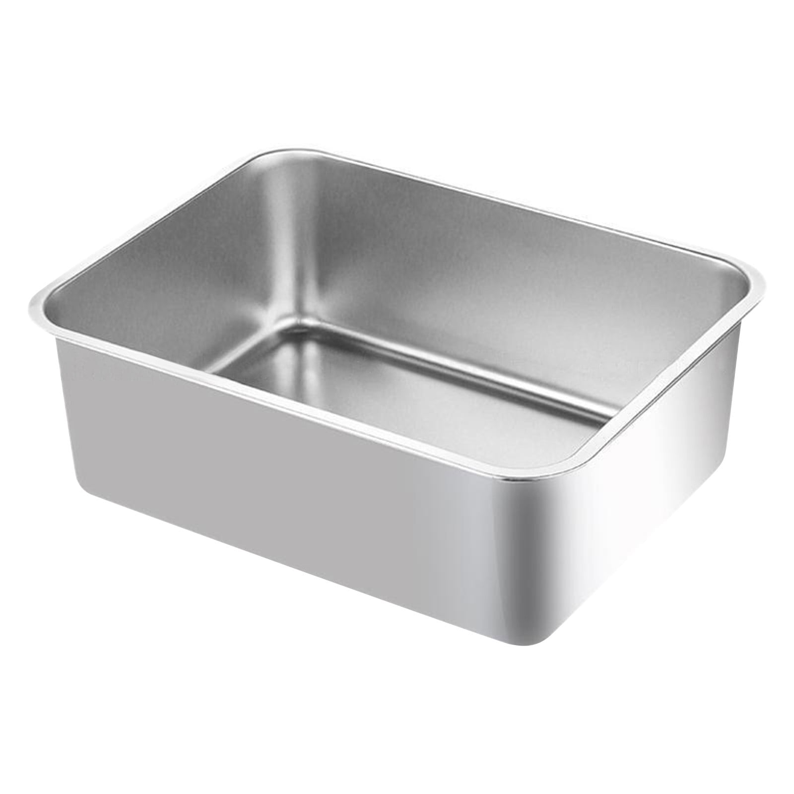 ZZAIXHL Cat Litter Box Sand Basin Stainless Steel Sandbox Pet Supplies Large Easy to Clean Splashproof Kitten Potty Toilet Litter Pan, Height 10cm