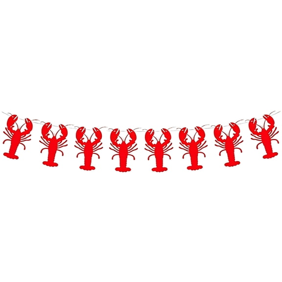 ZZAIXHL Crawfish Banners 1PCS Crawfish Boil Party Decorations Pre-strung Red Cutout for Boil Birthday Baby Shower Decor Supplies