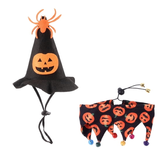 ZZAIXHL Dog Halloween Costumes Halloween Pet Costume Set Adjustable Pumpkin Wizard Hat & Cloak Funny Tie Pet Cosplay Clothes for Cat Dog Rabbit Hedgehog China Ferret