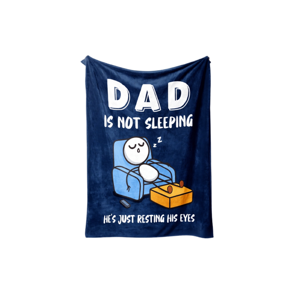 ZZAIXHL Funny Fathers Day Birthday Gift for Dad Husband, Dad is Not Sleeping Blanket, Dads Gifts from Daughter Son, Super Soft Throws Blanket for Couch and Napping, 60" x 50"