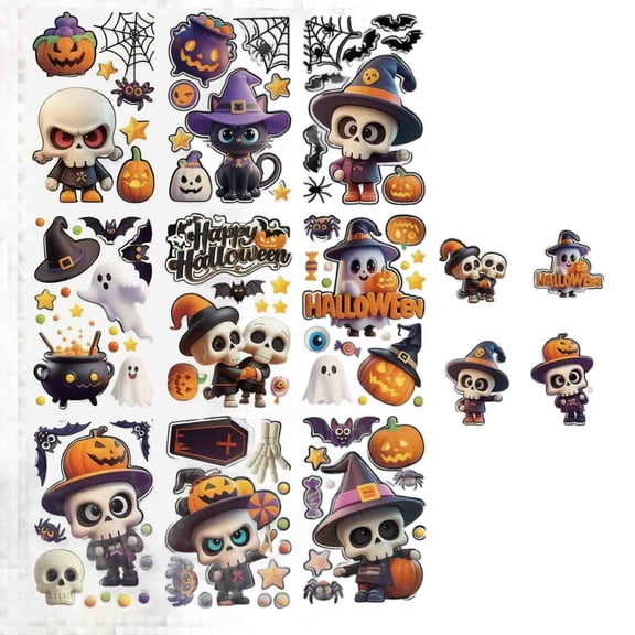 ZZAIXHL Halloween Window Stickers 105pcs, Summerween Window Decorations Stickers Decals for Cute Themed Hallo-ween Party, Window Decals for Party Decoration