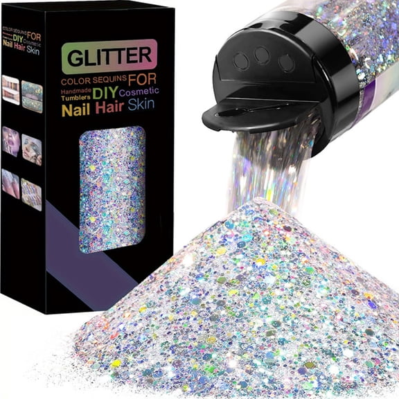 ZZAIXHL Holographic Chunky Glitter Craft Glitter 1.75oz/50g Glitter Shaker Bright Colorful Mix Chunky Body Glitter Bulk