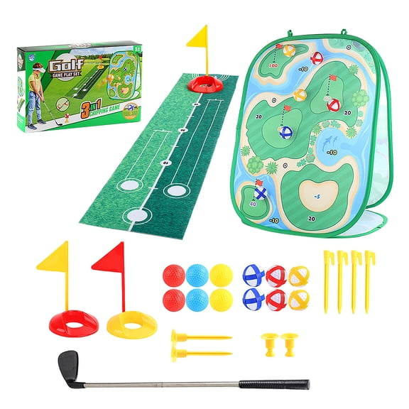 ZZAIXHL Kids Sticky Golf Games Set With Club, Golf Putting ,3-Sided Golf Chipping Net, Multiple Modes, Golf Board Set, Indoor & Outdoor Golf