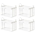 thumbnail image 1 of ZZAIXHL Large Clear Thick Plastic Storage Box With Hinged Lid Foldable Clear Storage Zipper Containers with Handles Massive Capacity Plastic Moving Bags for College Home 4pcs, 1 of 5