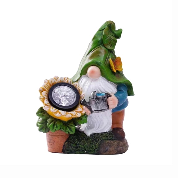 ZZAIXHL -Powered Large Garden Gnome Watering Can Sunflower - 12 in Garden Decor Gnomes Decorations for Yard Lawn Ornaments Outside Statue Figurine LED Lights