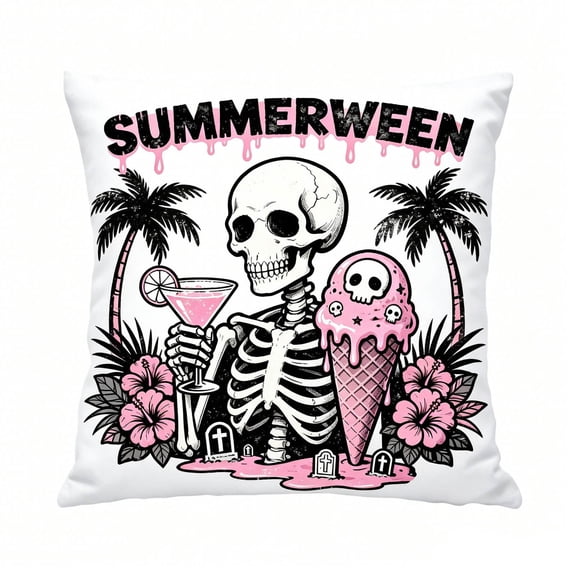 ZZAIXHL Summerween Skeleton Float Summer Halloween Throw