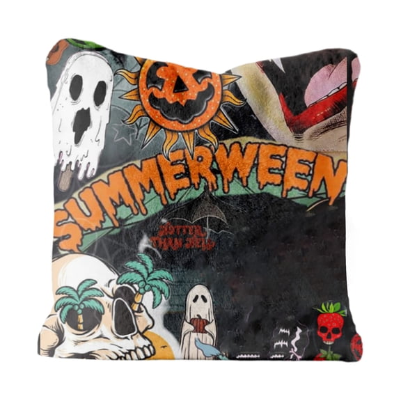 ZZAIXHL Summerween Skeleton Float Summer Halloween Throw