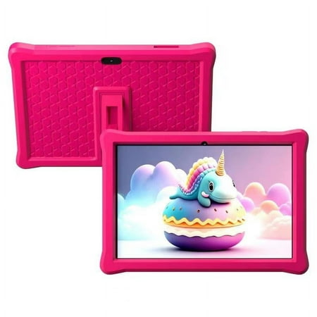 Kids Tablet 10 inch Android Tablet for Kids, 4GB RAM 32GB ROM Android 12 Tablets IPS Touch Screen, Iwawa & Parent Control Toddler Tablet, WiFi, Dual Camera, 6000mAh Battery, Shockproof Case