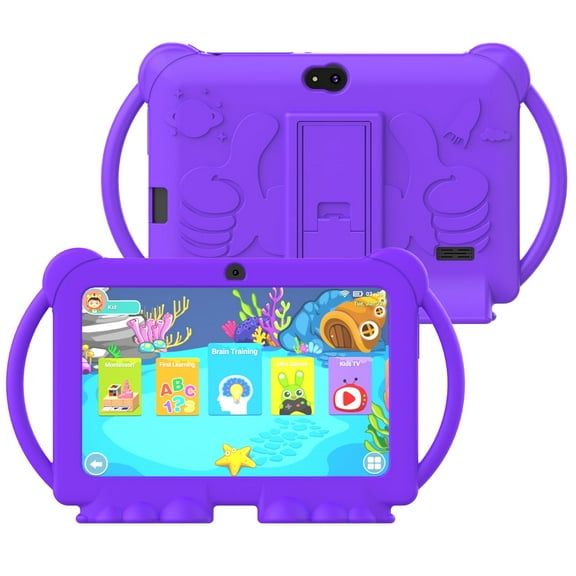 Android Tablet 7 Inch Kids Tablet with Protective Case, 4GB+32GB (Supports 512GB), Dual Cameras, 3000mAh Battery, WiFi 6, 1080P HD - Perfect Holiday/Birthday Gift