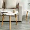 thumbnail image 1 of ZZBIQS Triangle Coffee Table, Modern Minimalist Wood Side Table for Living Room, White, 1 of 4