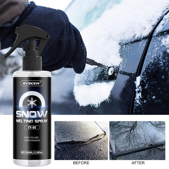 ZZERHUOO 100ml Windshield Deicing Spray | Winter Deicing Spray Driving Agent Winter Travel Commuting Window Rearview Defrost