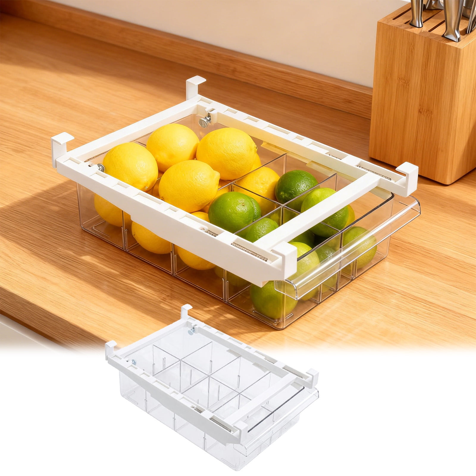 ZZERHUOO 12 In Refrigerator Drawer Fridge Drawer Organizer For Meat Cheese Produce And More Stretchable And Deep Storage Fruit And Vegetable Wash Yogurt Container Organize Pantry Storage Bowls with