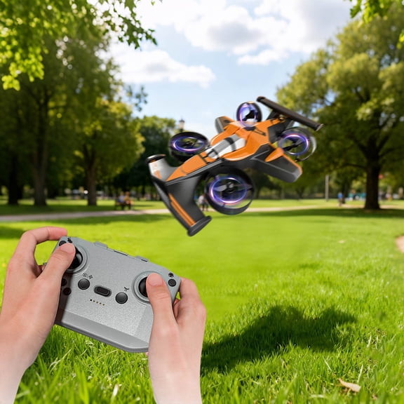 ZZERHUOO 2 In 1 Remote Control And High Speed Stunt 360° Rotating 4WD Air Land Vehicle With Adjustable Speeds For Kids 12er Pack Headless Rot Remote Control Avic3 Intelligent Flight Battery 28cm