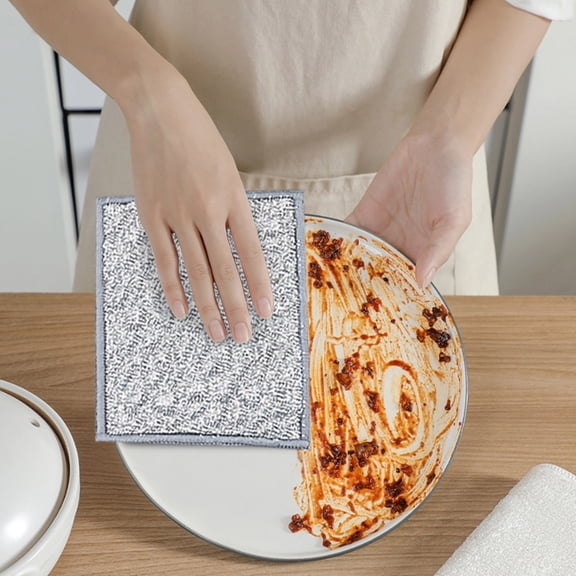 ZZERHUOO 2025 Multipurpose Wire Dishwashing Rags For Wet And Dry Reusable Metal Scrubbing Pads Sponge Cloths Non Scratch Wire Dishcloth For Cleaning Kitchen Dishes (5 Pcs) The Stuff Paste Car Vent