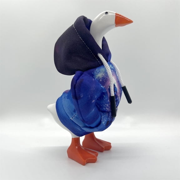 ZZERHUOO 7 Inch Desk Goose Outfits Hoodies Tabletop Goose Mini Porch Goose Goose Statue Key Holder For Front Porch Statues Metal Frames Cement Statues Outdoor Bed Frame on Wheels Metal Frame Woman