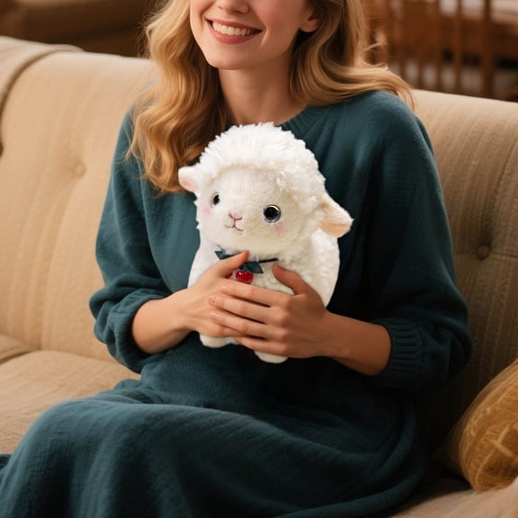 ZZERHUOO Adorable Cartoon White Lamb Stuffed Animal Soft Cuddly Sheep Doll For Kids Integrity Dolls 12 Integrity Dolls Defendant Dolls Voodoo Dolls Sp200 Amp Combing Hair Dolls 4v Amp Wooded Dolls