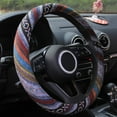 thumbnail image 1 of ZZERHUOO Blanket Car Steering Wheel Cover Universal Fit Cars Automotive Ethnic Style Coarse Flax Cloth Mansion Wheel Cover 18 Wheel Cover Wheel Cover Colorful Cat Wheel Cover for Women Wheel Covers, 1 of 7