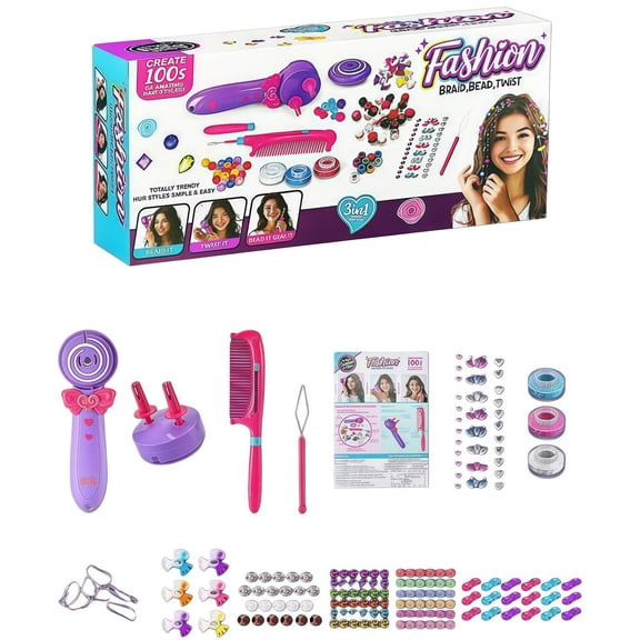 ZZERHUOO Braiding Tool Set Easily Create Stylish Braids Exclusive Design Suitable For Various Hairstyles Quickly Learn All Kinds Of Braiding Techniques Kids Lacing Cards Girls Foot Piano Mat 32"