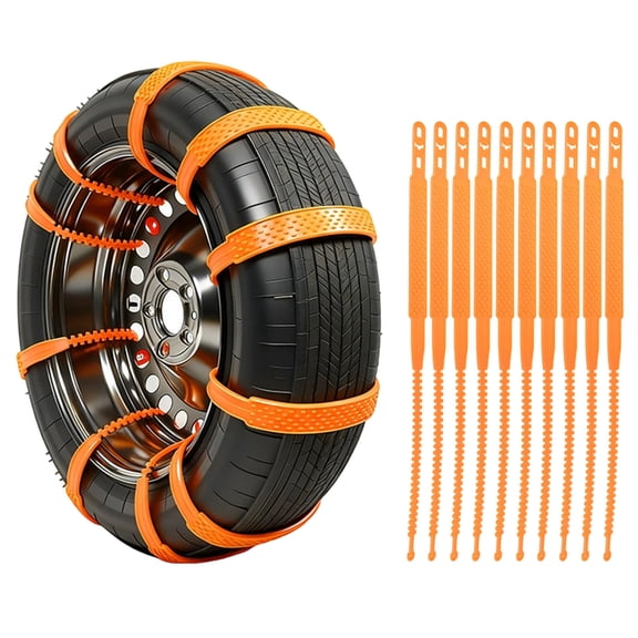 ZZERHUOO Car Bumper Guard Front Bumper Strips with Backing Temporary Tire Straps 2026 Universal AntiSkid Nylon Tire Chains Zip Tie SnowChains For Ice Mud Emergency Traction For Suvs Trucks