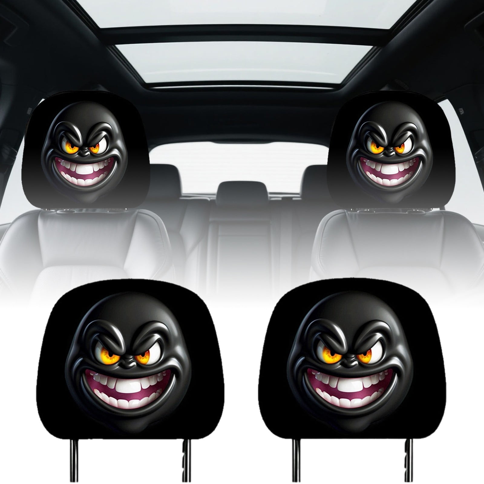 ZZERHUOO Cartoon Expression Theme Seat Headrest With Indoor And ...