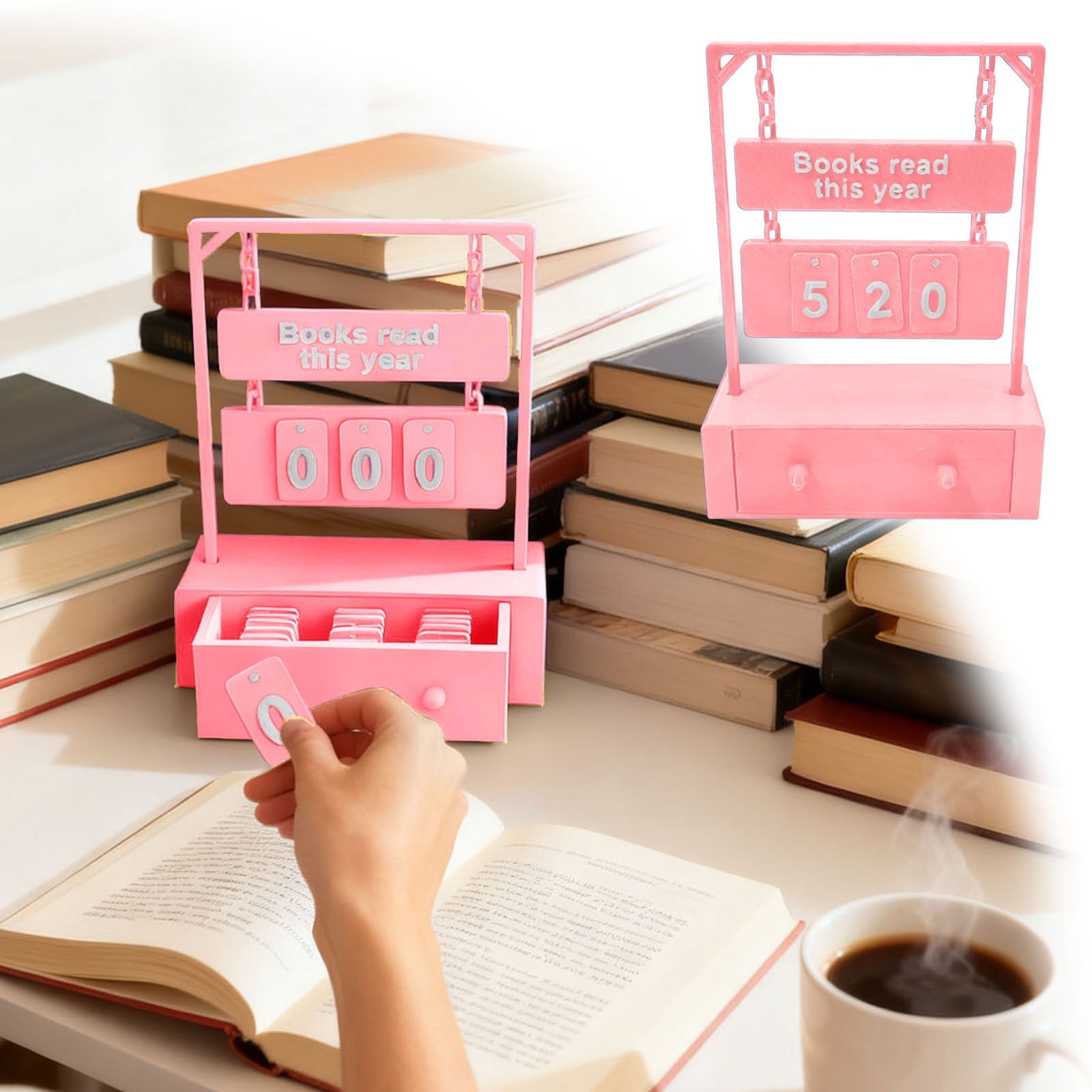 ZZERHUOO Counter 3D Printed Book Reading Shelf Sign 3D Printed Hanging ...