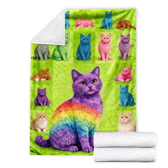 ZZERHUOO Cozy Cat Themed Blanket For Adults Kids Couch Bed Sofa Warm Throw Hide Blanket Barefoot Blanket Dupe Microfiber Blanket Twin Small Blankets for Adults Blanket Polyester Christmas Throw
