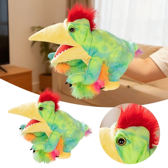 ZZERHUOO Interactive Dinosaur Hand Puppet For Kids Realistic Dino With Movable Mouth Educational Role Play Animal For Imaginative And Learning Activities Crumpled Paper Dolls R1100m Amp Charmed Dolls
