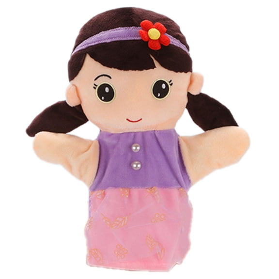 ZZERHUOO "Interactive Hand Puppet Set 4 Family Character Puppets With Movable Mouths (Dad/Mom/Boy/Girl) Soft Role Play Toys For Kids 9.5" For Preschool & Storytelling" Joiner Co Dolls Dolls Rainbow