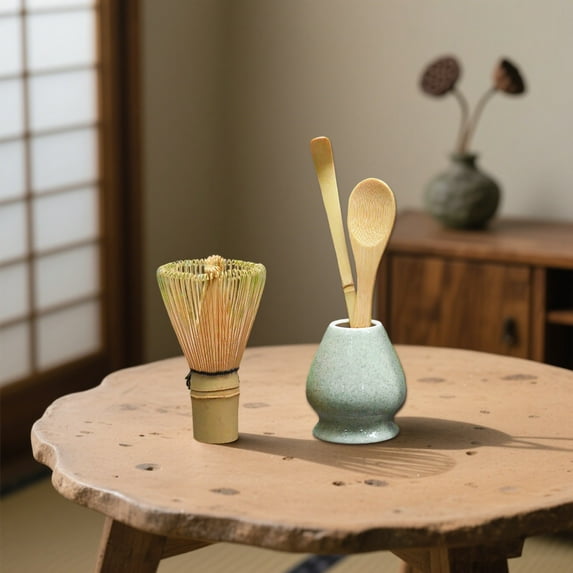 ZZERHUOO 2 in 1 Mini Mixer Kitchen Timer Workout Mixer Japanese Matcha Whisk Chasen For Traditional Whisking