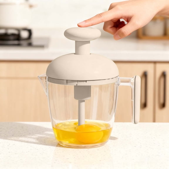 ZZERHUOO Kitchen Made Mixer Ergonomic Manual Egg Mixer Efficient Handheld Whisk Cup With Built In Foam Filter For Quick Beating And Whipping