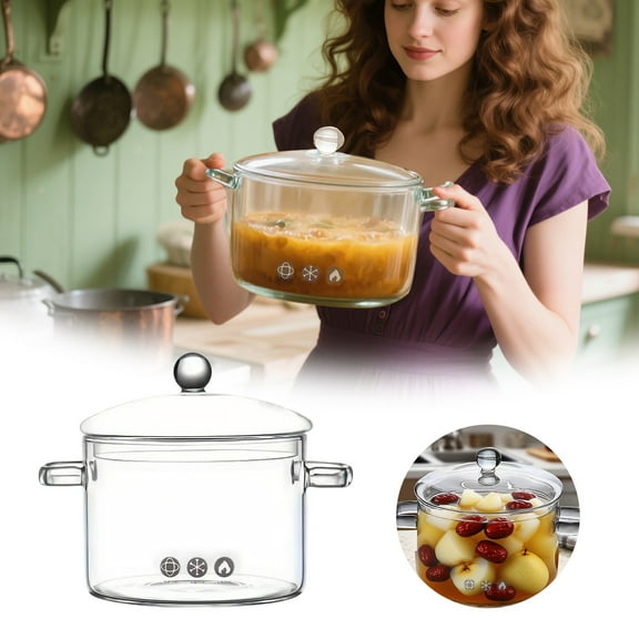 ZZERHUOO Kitchenware Organizer Rack Wooden Cooking Utensils Set for Kitchen Egg Cooker Pan Clear Glass Cooking Pot With Lid Stovetop Heat For Soup Stew Pasta Boiling Kitchen Cookware