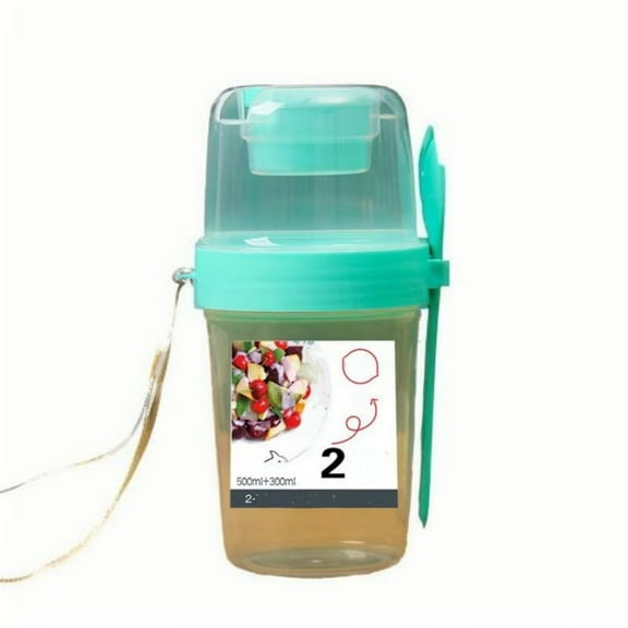 ZZERHUOO Portable Breakfast Cup Jar Outdoor Portable Fruit Cup Vegetable Light Meal Yogurt Cup With Fork Cup Cups Mugs Valentines Day for Husband Acrylic Cups Set Glasses Kitchen Shatterproof 1950's