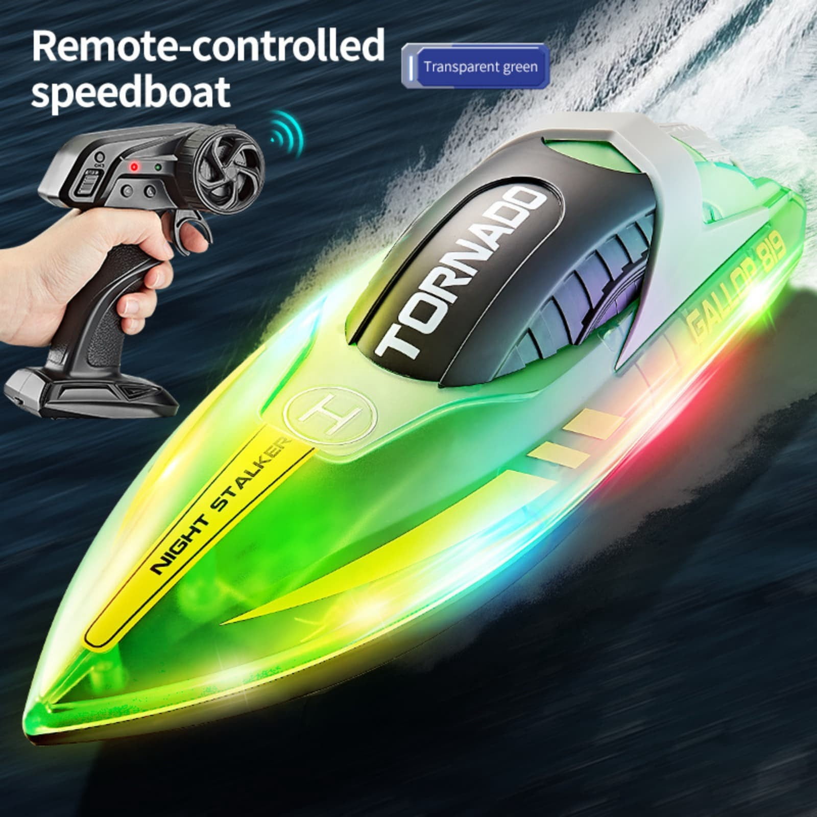ZZERHUOO RC Boat With LED Lights For Kids – 2.4 Remote Control Racing ...