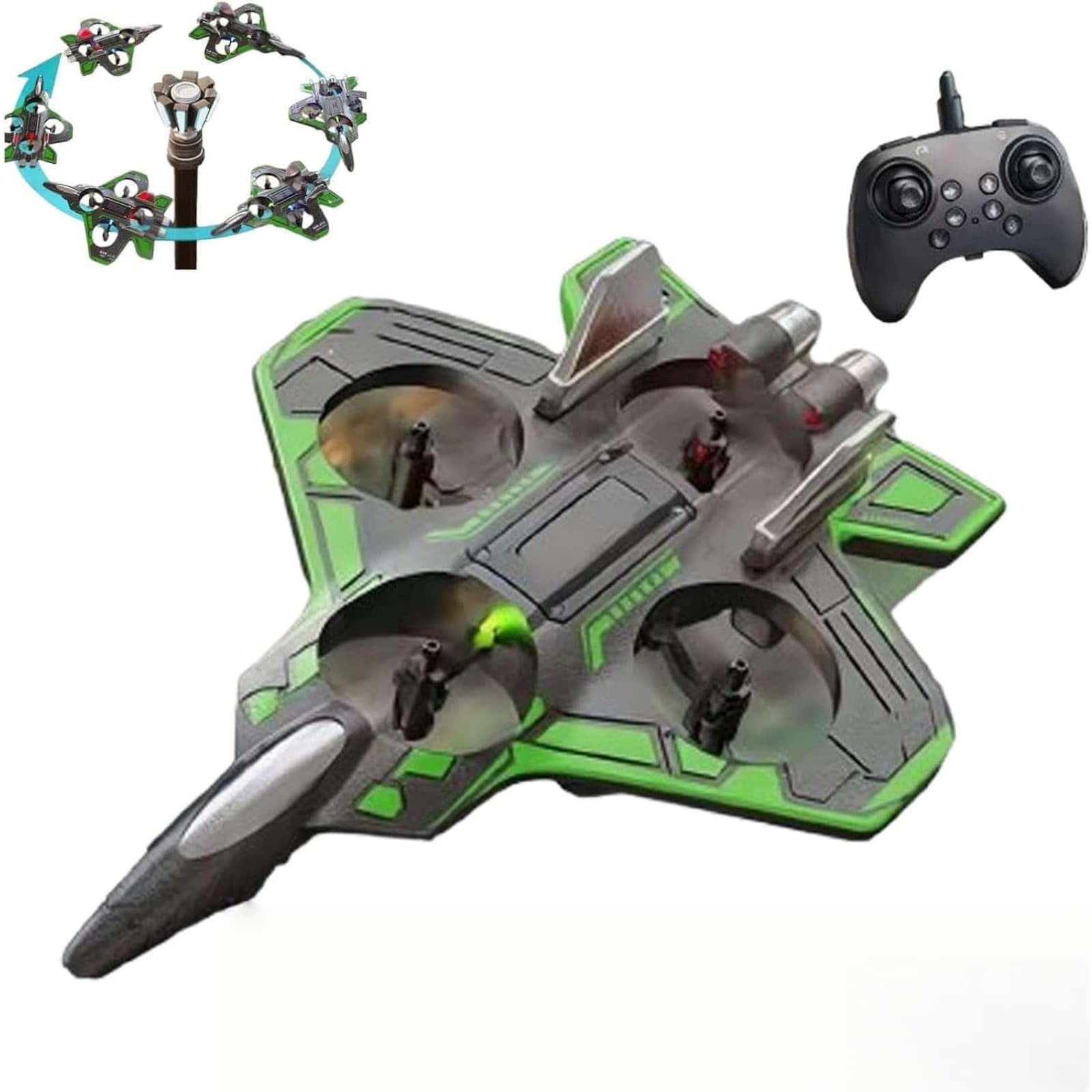 ZZERHUOO Rc Foam Remote Control Airplanes RC Planes With Light 2.4 360 Flip Rotation Mode Stunt Roll Airplane For Adults Boys Rot BLH6050 12er Pack 28cm Remote Control 8 X 24 X 18 Cm Headless AAA