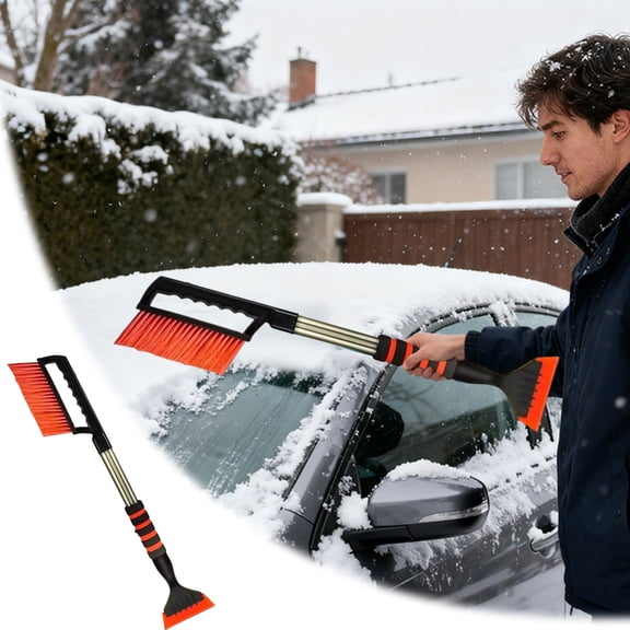 ZZERHUOO Retractable Removal Shovel For Cars Functional Brush For Efficient Ice Scraping And Defrosting Ideal Winter For Clearing Snowplow Brush Removal Shovel Multifunctional