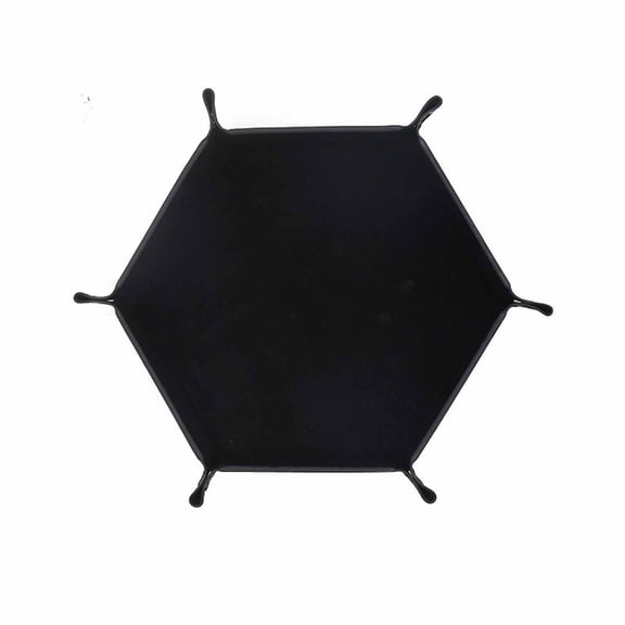 ZZERHUOO Small Stoneware Baking Sheet Hexagon Dice Tray With Foldable Storage For Tabletop Gaming And Role Playing Games Portable Dice Rolling Mat Foldable Tray Jewelry Plate Ceramics Tray Storage
