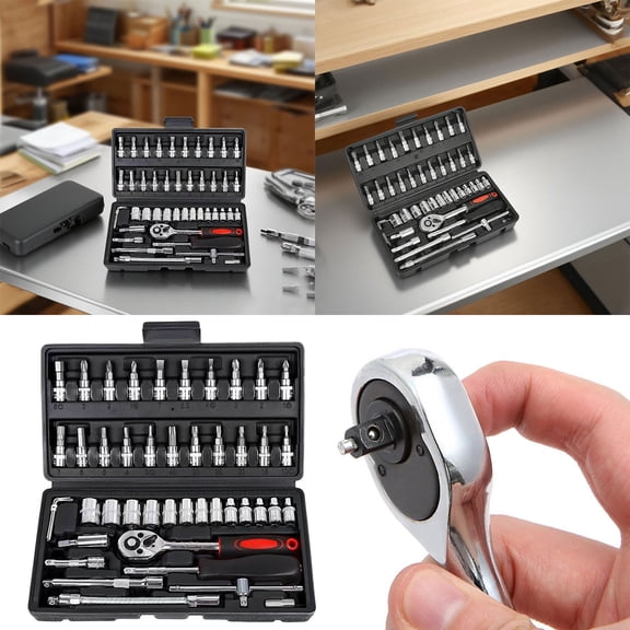 ZZERHUOO Socket Set Automotive Tools Mechanics Kit With Durable Storage For Car And DIY Projects