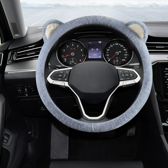 ZZERHUOO Steering Wheel Cover Steering Wheel Cover Winter Warm Steering Wheel Protective Cover With Cat Ears Are 39 Cm /15.3 Inches In Size Button Cover 18 in Wheel Cover Semi Valley Comfort Wheel