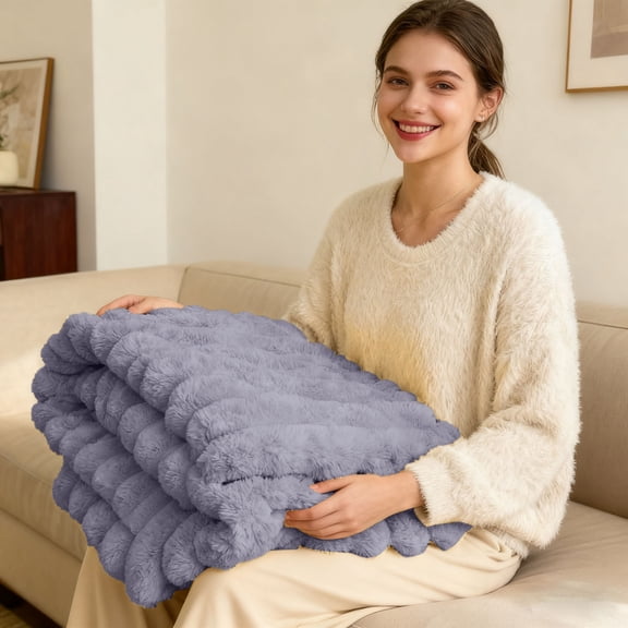 ZZERHUOO Thickened Rabbit Plu Sh Nap Blanket Bunny Blanket For Adults Soft Warm Fuzzy Throw Blanket For Bed Sofa Travel And Off Ice Thermal Blankets Size Winter Blankets Size Preppy Blankets Tow