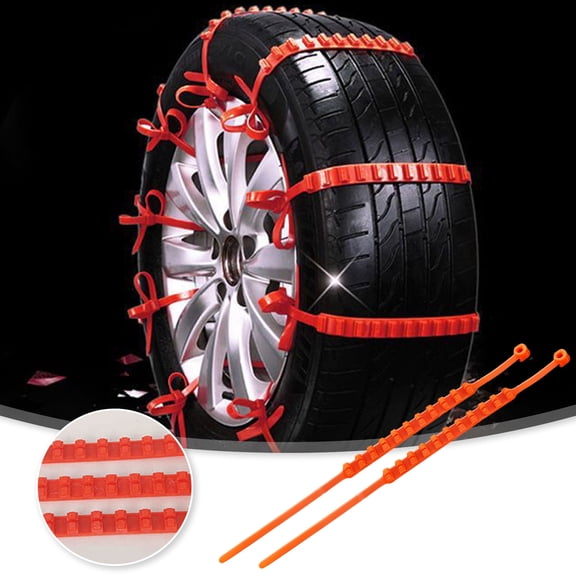 ZZERHUOO Universal Reusable Nylon Tire Chains For Winter & Powerful Tire Grip Emergency Zip Tie Tire Chains Temporary Tire Straps Traction Grips For Truck SUV Car Bumper Guards Rear Car Bumper