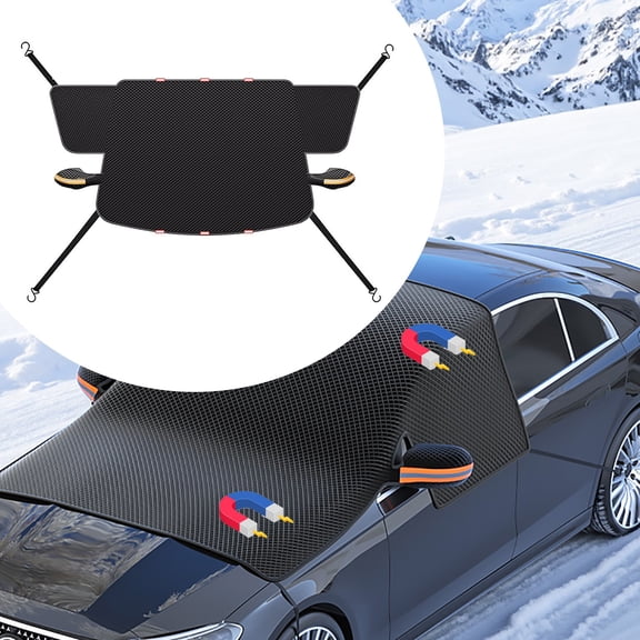 ZZERHUOO Universal Windshield Cover And Sun Shade Protector All Weather Heavy Duty Frost Ice Shield For Vehicle Front Window Car Guards for Door Car Bumper Protector Guard Metal Car Bumper Hippie