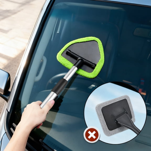 ZZERHUOO Windshield Cleaning &Blind 180° Rotating Head Extendable Handle With Microfiber Pads For Window Cleaning & Home Car Cleaning Wipes Car Protectant Applicator Car Cleaning Gel Scented Car