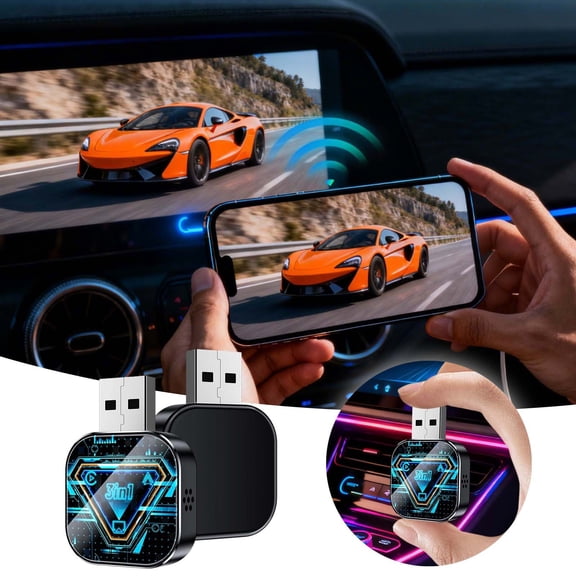 ZZERHUOO Wireless Link Adapter For Audio 2026 Upgrade Auto Multimedia Receiver With Band WiFi And Advanced 5.0 Technology For Fast Stable Connection Mini Design Car Audio Battery Connectors tooth