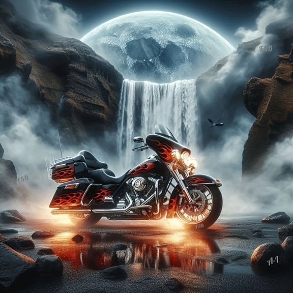 ZZHHJY Motorcycle Theme Diamond Painting Kits for Adults Diamond Art DIY Art Painting Wall Decoration for Gifts,DIY Painting for Adults' Paint-by-Number Kits Mosaic Making