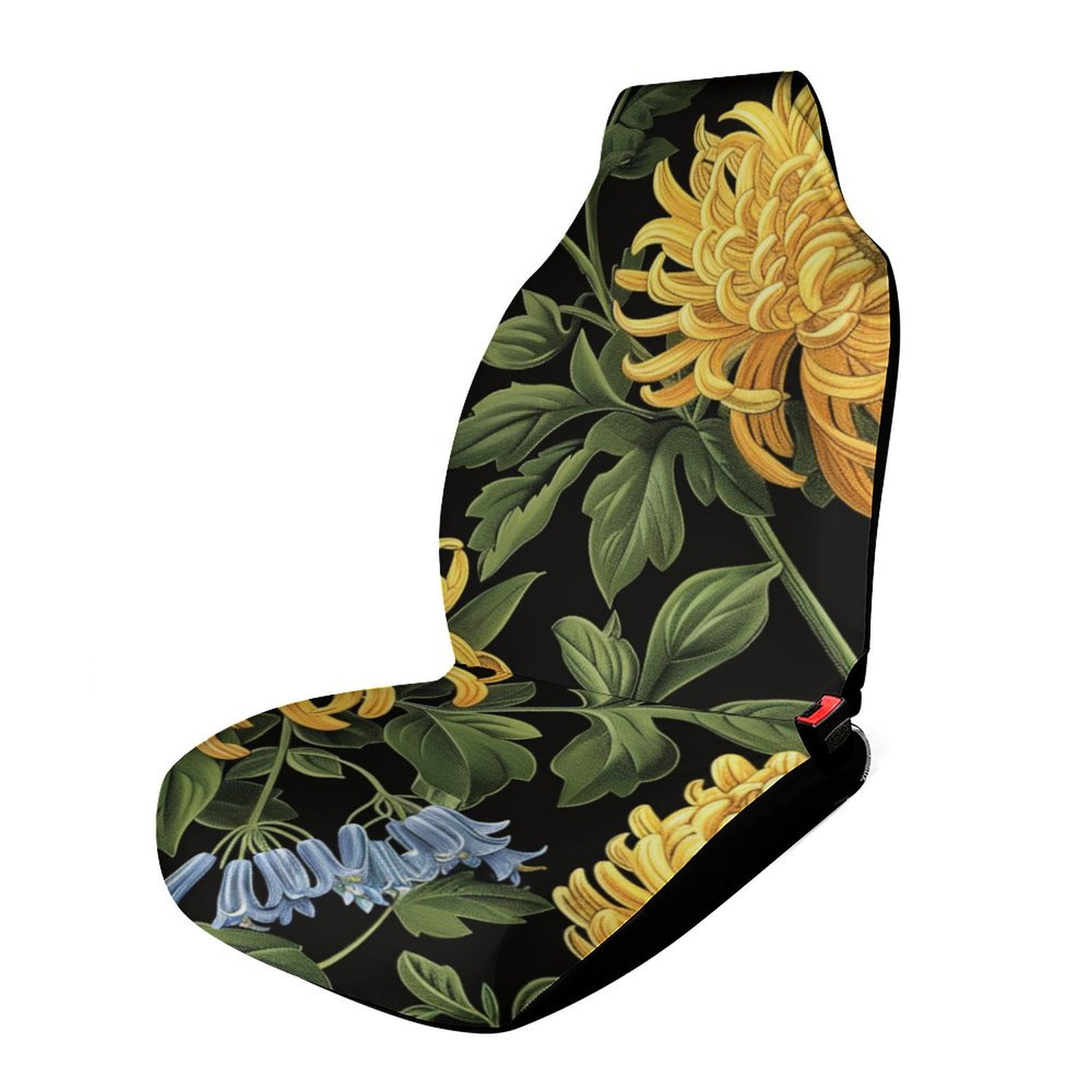 ZZHJH Blue Bellflowers 1 Automotive Seat Covers with Storage Pockets