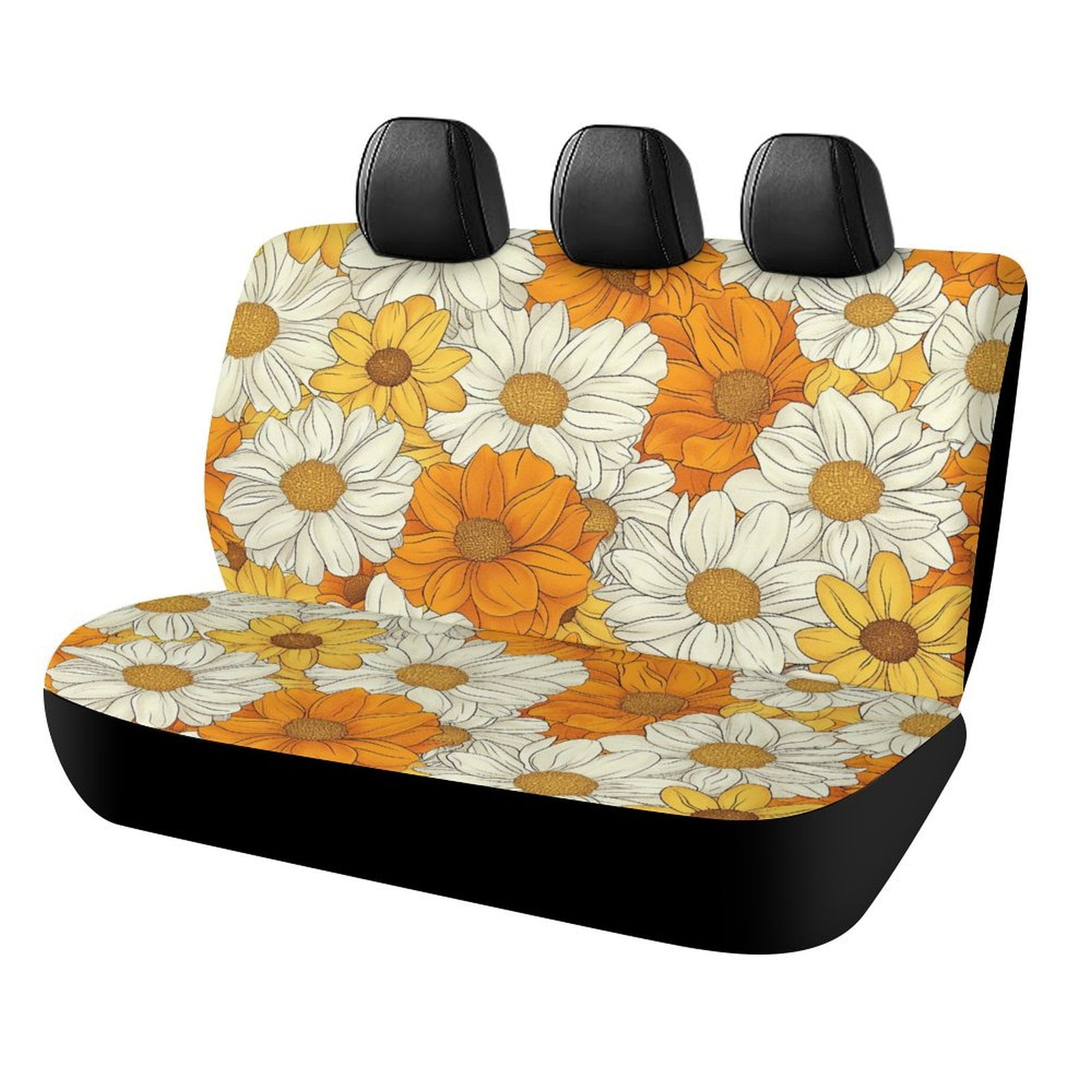 ZZHJH Wedding Flowers2 Back Bench Seat Cover with Elastic Band, Sweat